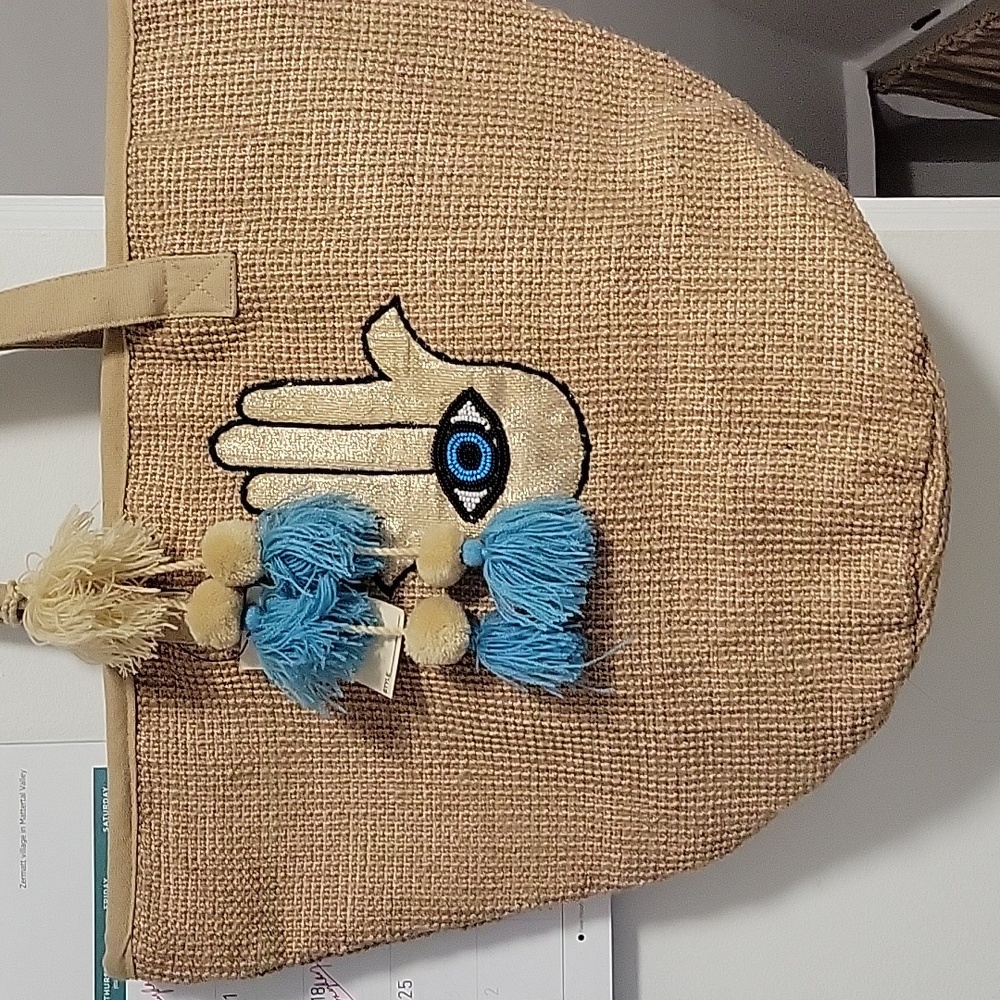 Large tote evil eye